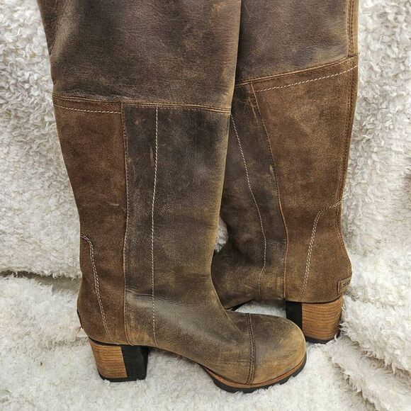 Sorel Addington Waterproof Leather Knee High Heeled Boots sz 8 NL2301-261 - Picture 4 of 7